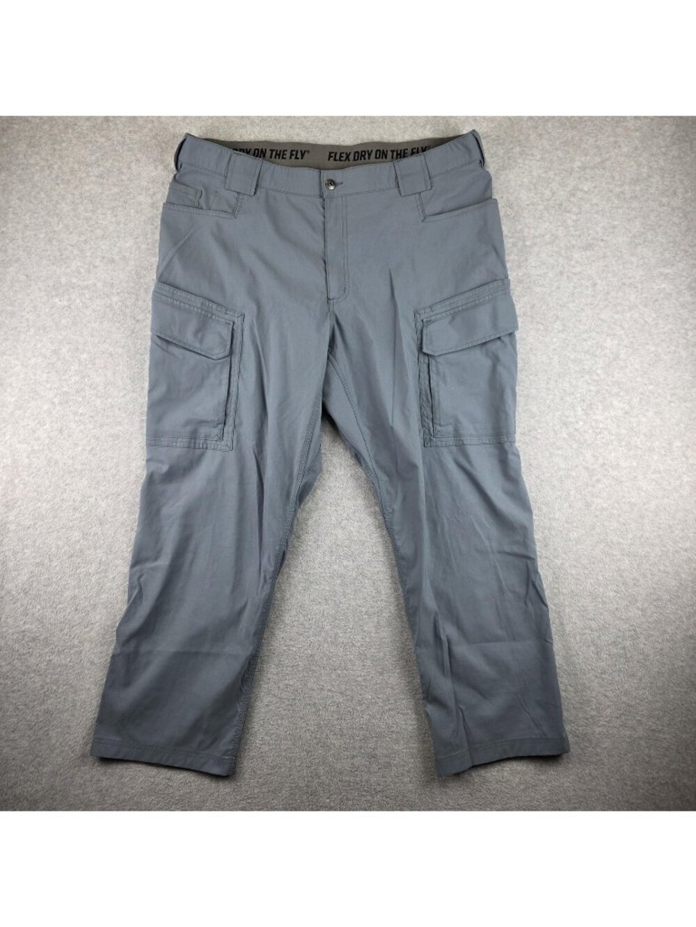 Duluth Trading Flex Dry On The Fly Pants Mens 42x30 Gray Cargo Relaxed